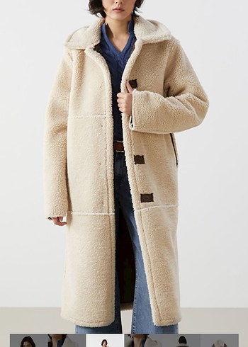 LCW Vision Kadın Kahverengi Uzun Deri Kaban - Görsel 4