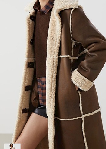 LCW Vision Kadın Kahverengi Uzun Deri Kaban - Görsel 3