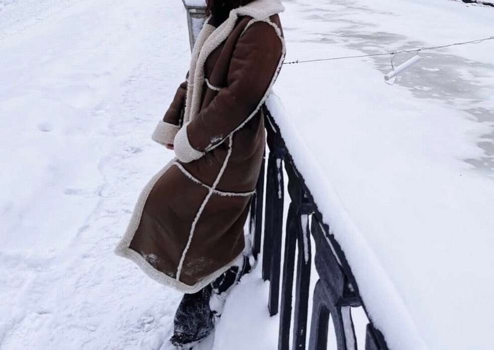 LCW Vision Kadın Kahverengi Uzun Deri Kaban - Görsel 5