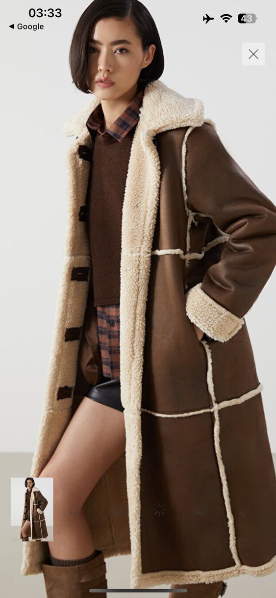 LCW Vision Kadın Kahverengi Uzun Deri Kaban - Görsel 3