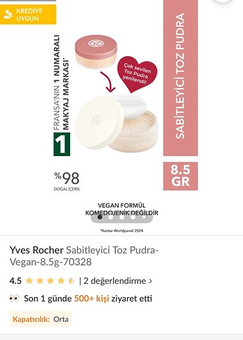 Yves rocher pudra - Görsel 3