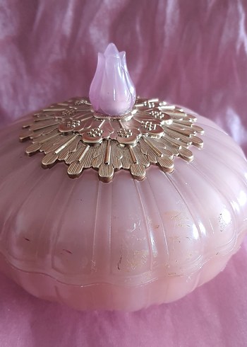 Avon vintage pudriyerlik pembe Pastel Kapaklı Dekoratif Kutu