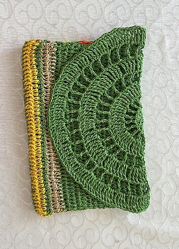Diğer Çok renkli örme clutch çanta