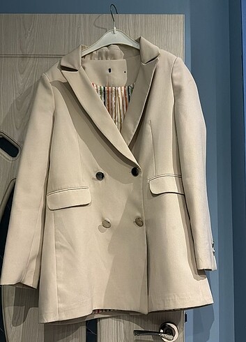 Krem renk Blazer ceket 