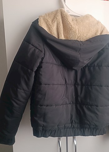 DeFacto Kürklü Siyah Kadın Mont - Görsel 4