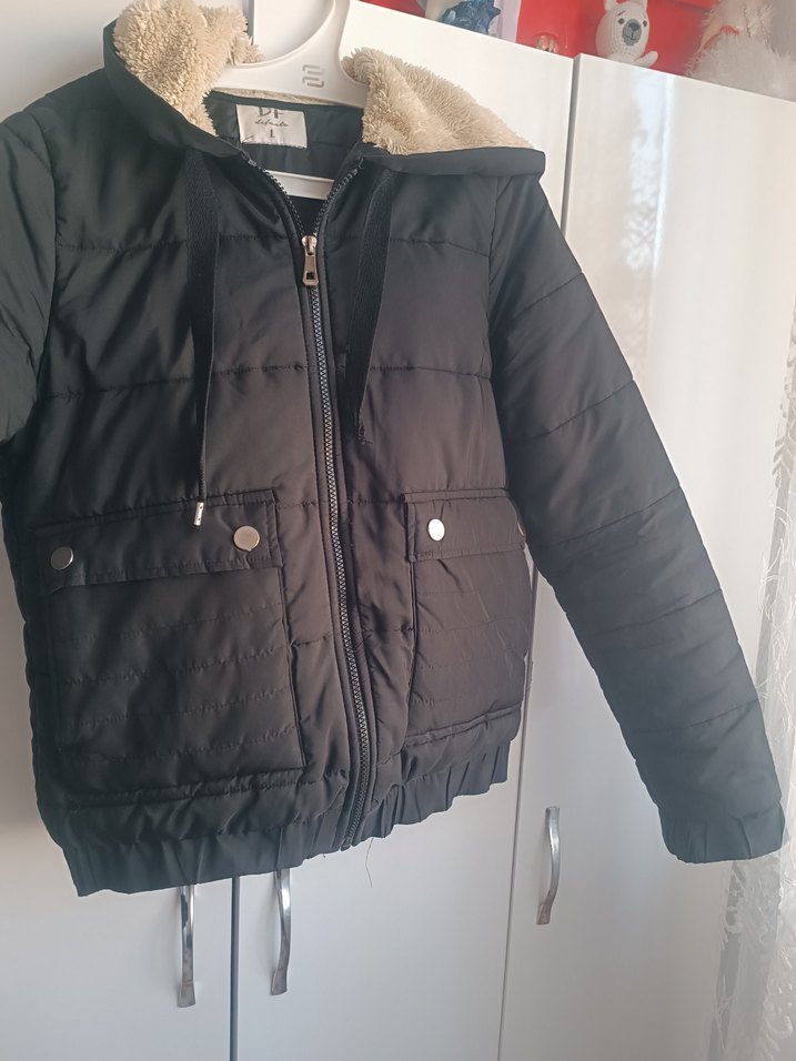 DeFacto Kürklü Siyah Kadın Mont - Görsel 3