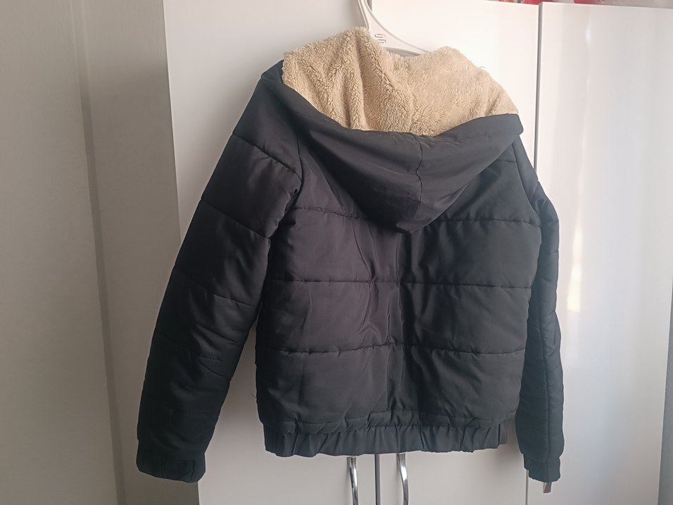 DeFacto Kürklü Siyah Kadın Mont - Görsel 4