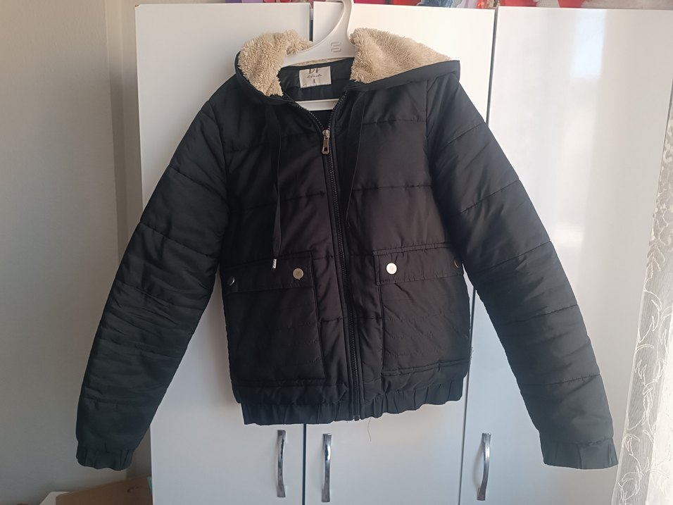 DeFacto Kürklü Siyah Kadın Mont - Görsel 2