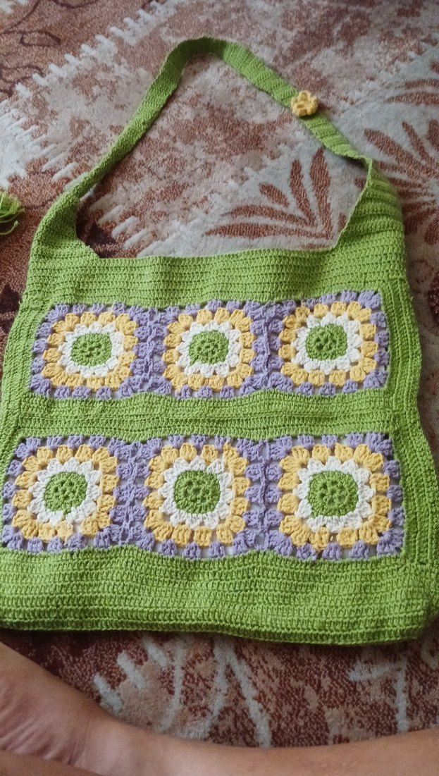 Pastel Renkli Örgü Bohem Kadın Çanta - Görsel 2