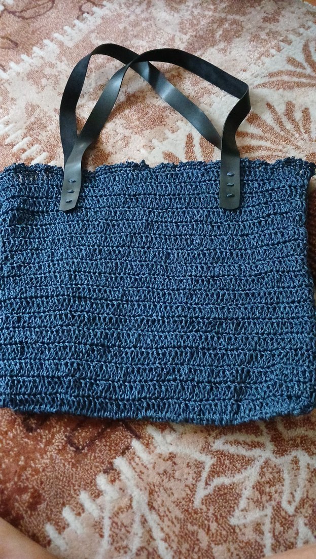 Mavi Örgü Kadın Çanta - Görsel 2