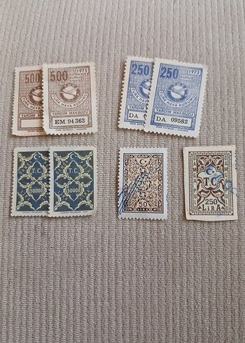 Çeşitli Mavi ve Gri Pul Seti EM94363