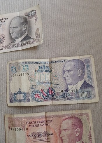  Beden Renk Altın Renkli Eski Türk Lirası Banknot Seti