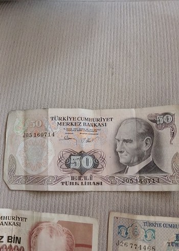  Altın Renkli Eski Türk Lirası Banknot Seti