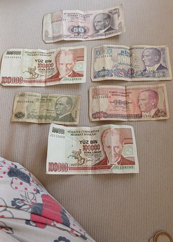 Altın Renkli Eski Türk Lirası Banknot Seti