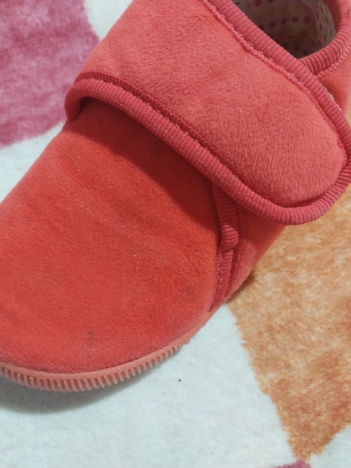 Kız Çocuk Kırmızı Sıcak Terlik Velcro - Görsel 3