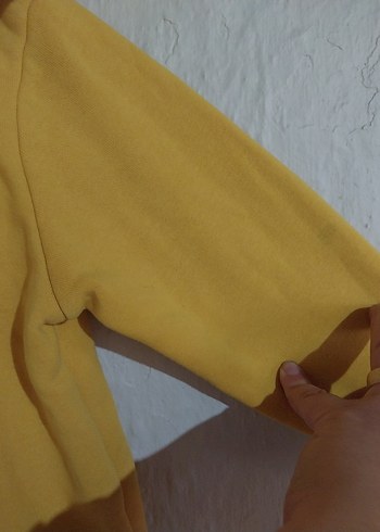 Kız Çocuk Sarı Fermuarlı Kapüşonlu Sweatshirt - Görsel 5