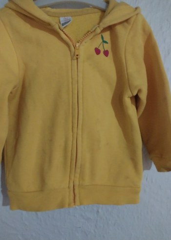Kız Çocuk Sarı Fermuarlı Kapüşonlu Sweatshirt - Görsel 7