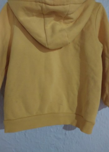 Kız Çocuk Sarı Fermuarlı Kapüşonlu Sweatshirt - Görsel 3