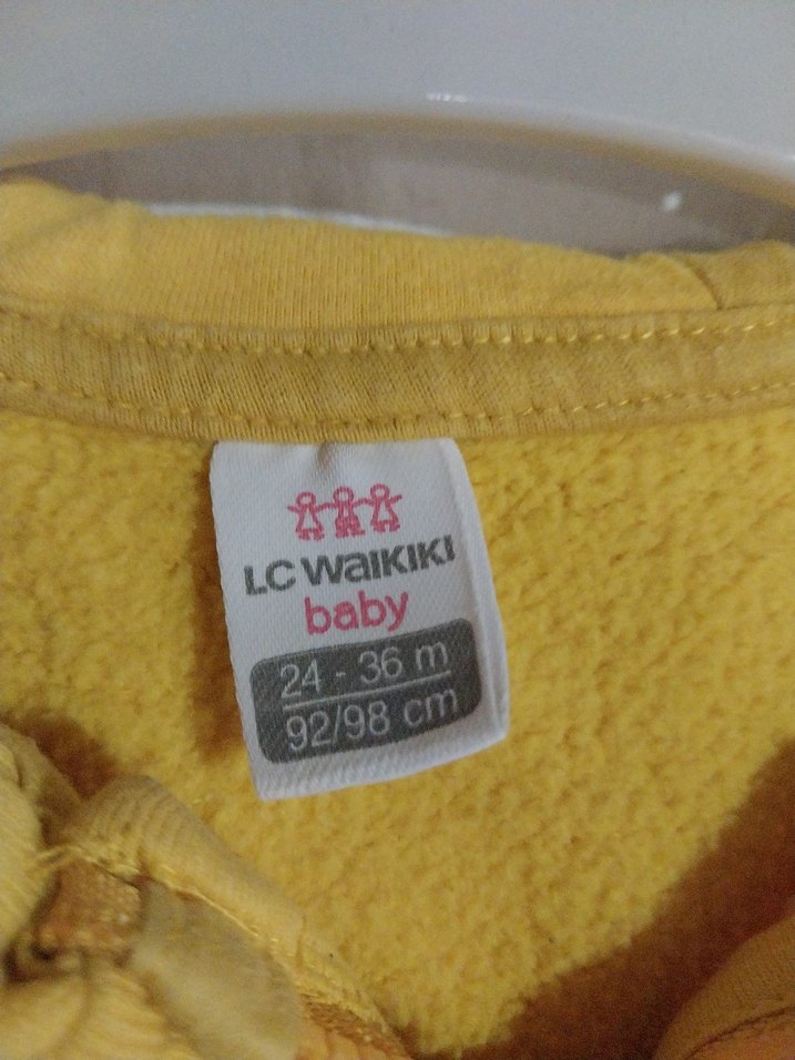 Kız Çocuk Sarı Fermuarlı Kapüşonlu Sweatshirt - Görsel 2