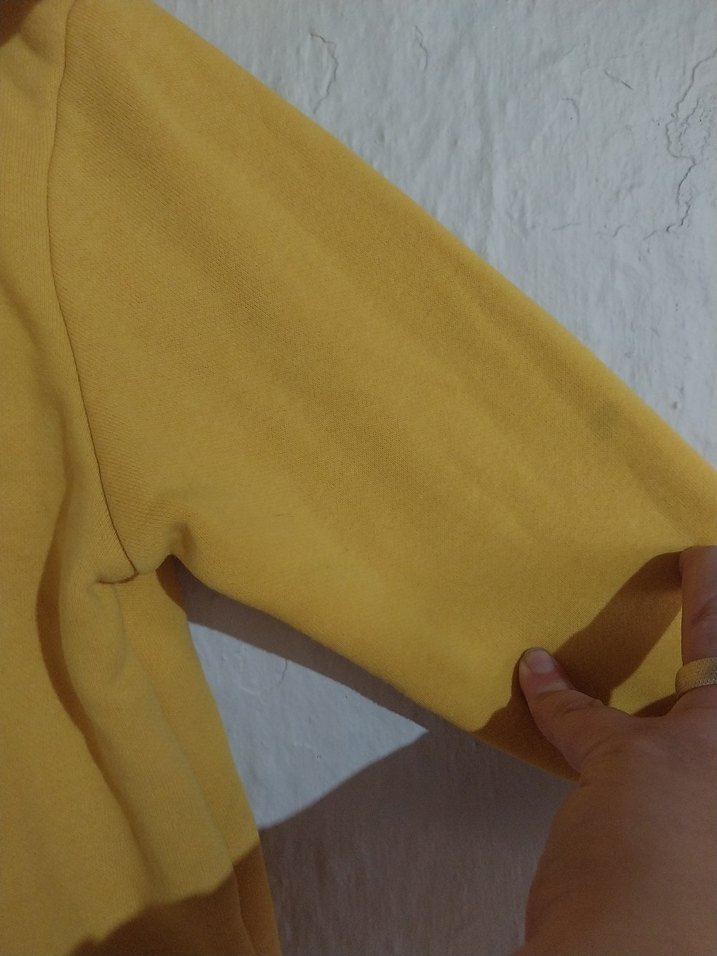 Kız Çocuk Sarı Fermuarlı Kapüşonlu Sweatshirt - Görsel 5