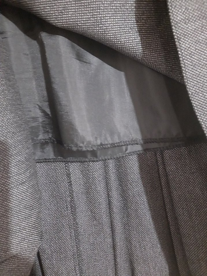 Gri Piliseli Midi Etek - Görsel 5