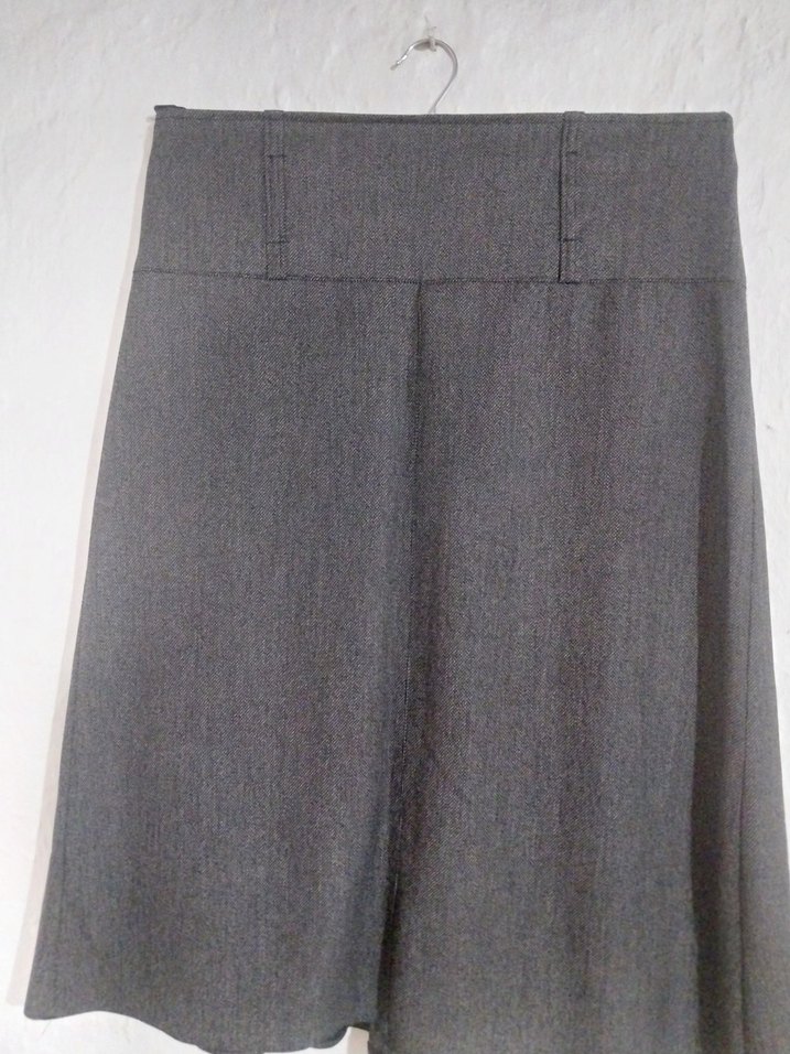 Gri Piliseli Midi Etek - Görsel 4