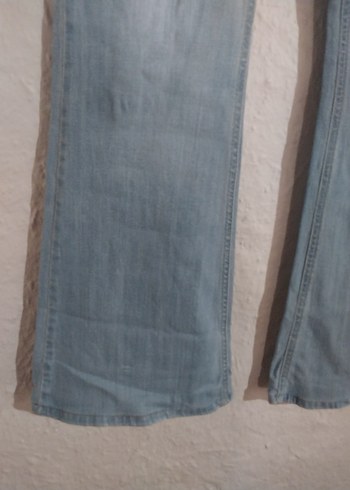 Mavi Düğmeli Kadın Denim Pantolon - Görsel 5