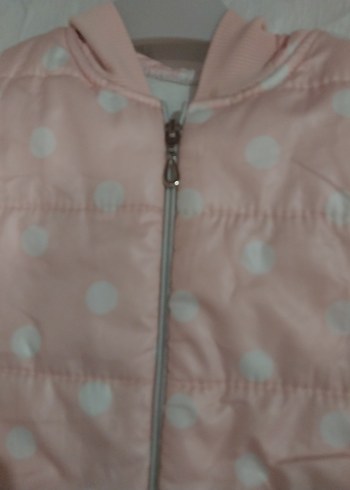 Kız Çocuk Pembe Kapüşonlu Fermuarlı Yelek - Görsel 5