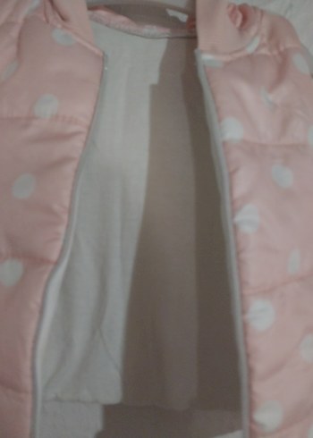 Kız Çocuk Pembe Kapüşonlu Fermuarlı Yelek - Görsel 6