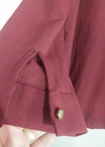 Düğmeli Bordo Uzun Kollu Tunik - Görsel 5