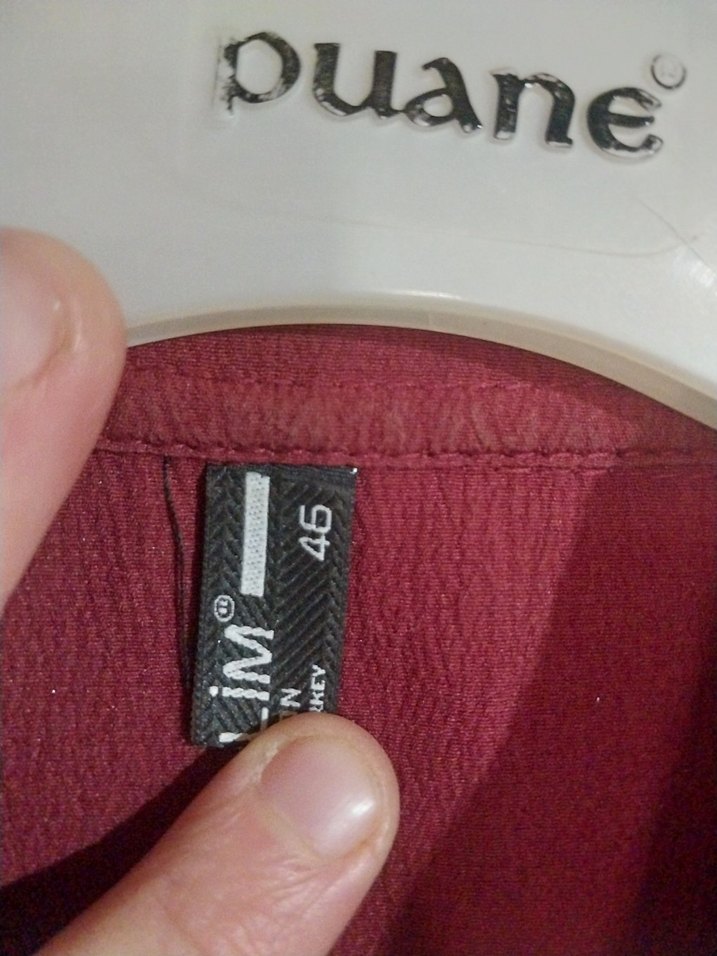 Düğmeli Bordo Uzun Kollu Tunik - Görsel 3