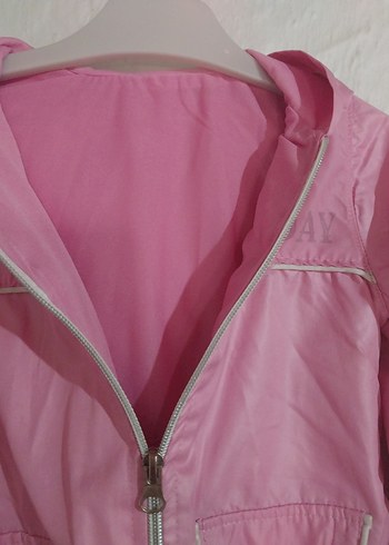 Kız Çocuk Pembe Kapüşonlu Yağmurluk - Görsel 5
