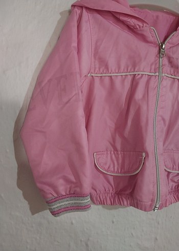 Kız Çocuk Pembe Kapüşonlu Yağmurluk - Görsel 3