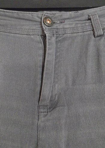 Gri bayan ispanyol paça Denim Pantolon Regular Fit - Görsel 2