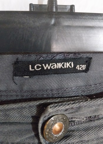 Gri bayan ispanyol paça Denim Pantolon Regular Fit - Görsel 5