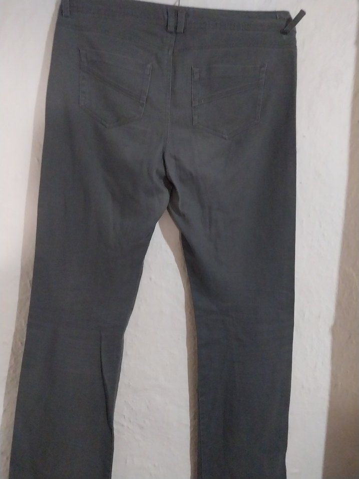 Gri bayan ispanyol paça Denim Pantolon Regular Fit - Görsel 3