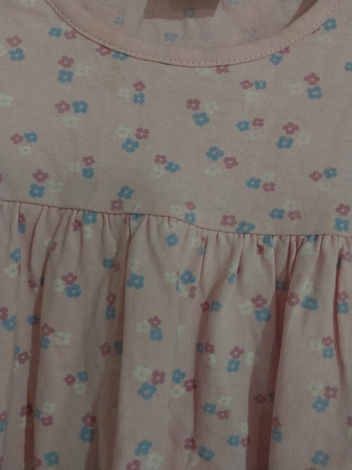 Pembe Pamuklu Kız Çocuk Uzun Kollu Elbise - Görsel 4