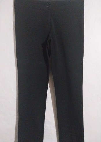 Siyah Midi Kumaş Kadın Pantolon - Görsel 2