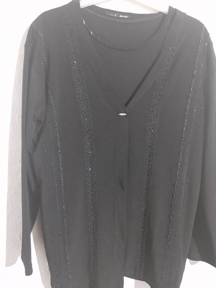 Siyah Kadın Anne Uzun Kollu  Kazak - Görsel 2