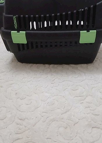 Beden Siyah Yeşil Köpek Taşıma Çantası- Yeşil Kapaklı