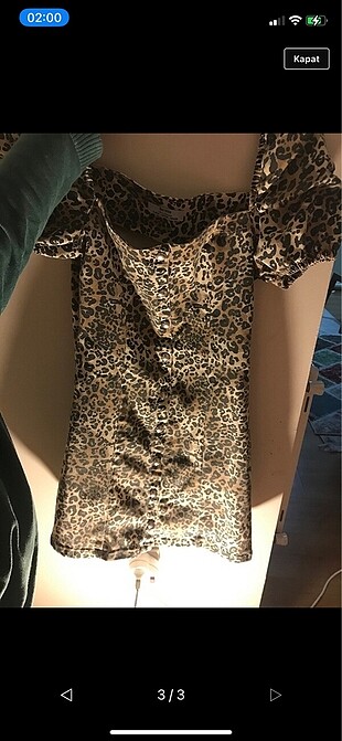 s Beden Leopar elbise
