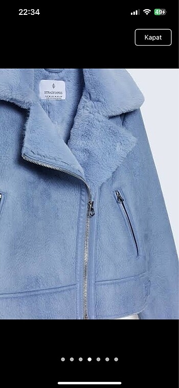 s Beden mavi Renk Stradivarius biker ceket