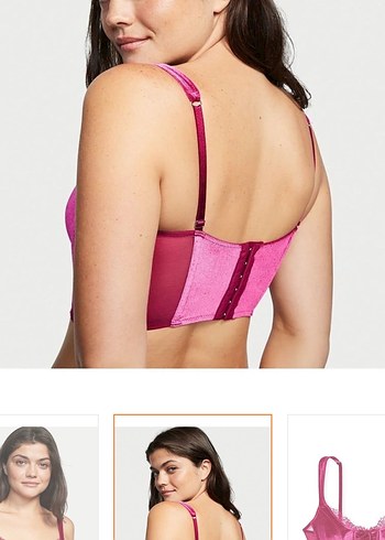 Victoria s Secret Victoria secret Pembe Dantel Detaylı Straplez Büstiyer