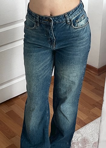 s Beden mavi Renk Trendyol Milla Düğmeli Mavi Kadın Kot Pantolon Jean