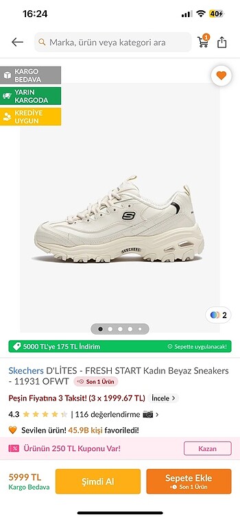36 Beden ten rengi Renk Skechers spor ayakkabı