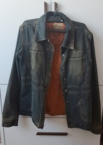Düğmeli eskitmeli Kadın Denim Ceket