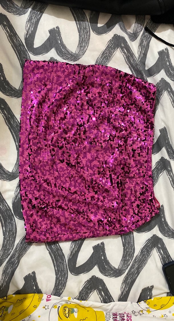 Pembe Payetli Kadın Fular - Görsel 2