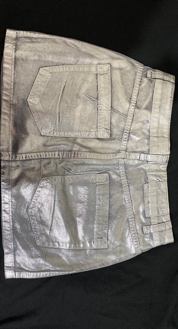 Fermuarlı Bej Deri Midi Etek - Görsel 3