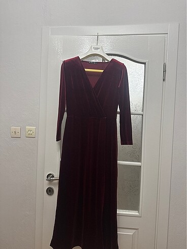 Kadife bordo elbise