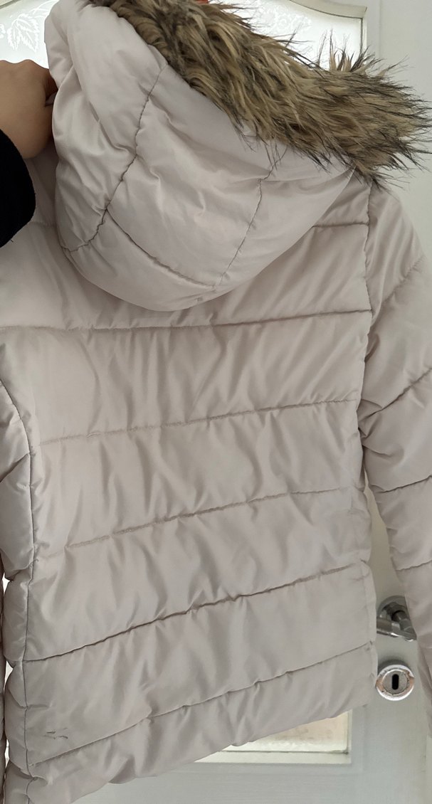 Gri Kürklü Midi Kadın Kışlık Mont - Görsel 3